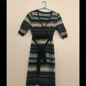 Tie waste surplice dress